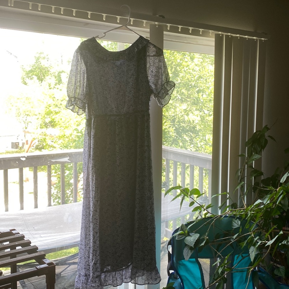 Light blue Large lined floral dress